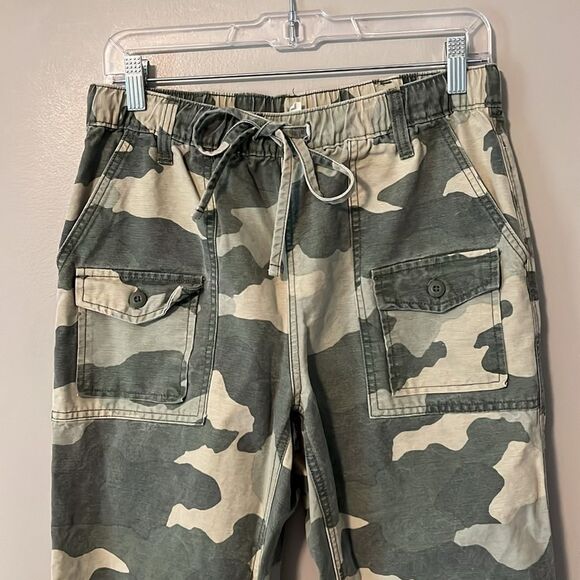 Aerie Double Pocket Utility Jogger Camo Green Pull On Drawstring Size Small - Picture 4 of 9